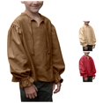 thumbnail image 1 of SUXIAN Kids Blouses Ruffled Long Sleeve Top Soft Comfortable Going Out Blouses For Kids Brown 5-6 Years, 1 of 8