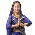 thumbnail image 1 of SUXIAN Kids Girls Belly Dance Outfits Sequins Long Sleeve Dance Top for Carnival Tops for Fashion Blue 3-12 Years, 1 of 6