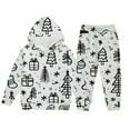 thumbnail image 1 of SUXIAN Kids Girls DIY Graf Fiti Long Sleeve Hooded Sweatshirt Long Pants Set Casual Comfortable Outfit for Kids WH1 120, 1 of 4