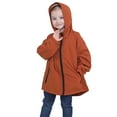 thumbnail image 1 of SUXIAN Kids Jacket Lightweight Windproof for Girls Boys Outdoor Loose Fit Hiking Travel Coat Breathable Casual Brick Red 7-8 Years, 1 of 5