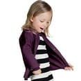 thumbnail image 1 of SUXIAN Kids Sweater Cardigan Candy Color Solid Small for Boys and Girls Autumn Children's Sweaters Dark Purple 6-7Years, 1 of 4