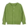 thumbnail image 1 of SUXIAN Kids Sweater Cardigan Long Sleeve Button Front Crew Neck for Baby Girls Comfortable Casual Wear Green 4-5 Years, 1 of 3