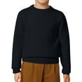 thumbnail image 1 of SUXIAN Kids Sweater Casual Solid Color Pullover Round Neck Knitwear Soft Comfortable Warm for Boys Girls Winter Black 12-13 Years, 1 of 6