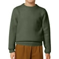 thumbnail image 1 of SUXIAN Kids Sweater Casual Solid Color Pullover Round Neck Knitwear Soft Comfortable Warm for Boys Girls Winter Green1 8-10 Years, 1 of 6