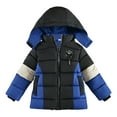 thumbnail image 1 of SUXIAN Kids Winter Coat Baby Jacket Girls Boys Hooded Toddler Zipper Windproof Warm Thick Blue 3-4 Years, 1 of 4