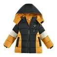 thumbnail image 1 of SUXIAN Kids Winter Coat Baby Jacket Girls Boys Hooded Toddler Zipper Windproof Warm Thick Yellow 3-4 Years, 1 of 4