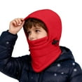 thumbnail image 1 of SUXIAN Kids Winter Face Windproof Cold Weather Lined Thermal Hood for Outdoor Sports Cycling Skiing Motorcycle Riding Full Head Cover Winter Hats for Boys Red 8-12 Years, 1 of 5