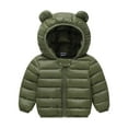 thumbnail image 1 of SUXIAN Kids Winter Jacket Lightweight Warm Quilted Padded for Boys Girls Thermal Cozy Windproof Army Green 2-3 Years, 1 of 3