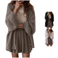 thumbnail image 1 of SUXIAN Lightweight Cardigan Balloon Sleeve Jacket Spring Autumn Small Shirt Loose Solid Sweater Cardigan for Women, 1 of 4