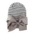 thumbnail image 1 of SUXIAN Baby Bow Knot Turban Hat Toddler Hat Head Wrap Cap for Girls Hats Girl Grey 0-3 Months, 1 of 2