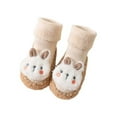 thumbnail image 1 of SUXIAN Baby Boy Girls Toddlers Indoor Animals Slipper Shoes Antislip Socks Booties Thick Floor Cute Mid Calf Cartoon Socks Khaki 12-18 Months, 1 of 7