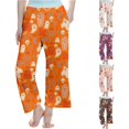 thumbnail image 1 of SUXIAN Pants for Girls Halloween Print Soft Cotton Pajama Bottoms Straight Leg Casual Long Trousers Comfortable Everyday Wear Kids Pants, 1 of 5