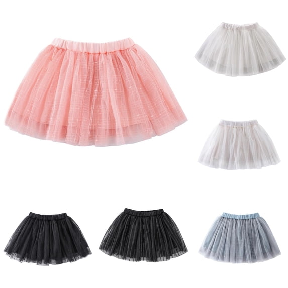 SUXIAN Sequin Skirt For Girl Carnival Embroidery Plaid Striped Flower Tutu Mesh Party Outfit Girls Skirt Pink 12-24 Months