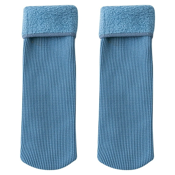 SUXIAN Socks for Kids Soft Velvet Slim Thermal Socks Winter Warm Snow Socks with Vertical Stripe Added Warmth Thick Mid Calf Floor Socks for Boys Socks Blue 1-10 years