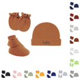 thumbnail image 1 of SUXIAN Soft Baby Hat with Scratch Mittens and Booties Delicate Skin Gentle Stretch Fit Winter Hats for Kids, 1 of 4