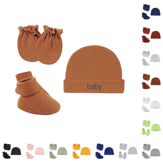 SUXIAN Soft Baby Hat with Scratch Mittens and Booties Delicate Skin Gentle Stretch Fit Winter Hats for Kids