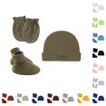 thumbnail image 1 of SUXIAN Soft Baby Hat with Scratch Mittens and Booties Delicate Skin Gentle Stretch Fit Winter Hats for Kids, 1 of 4