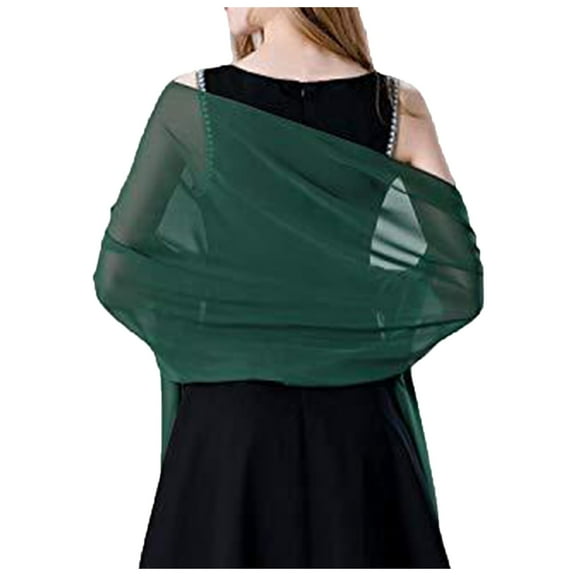 SUXIAN Soft Chiffon Scarves and Shawls for Women Elegant Wraps for Dresses Stylish Accessories for All Green M