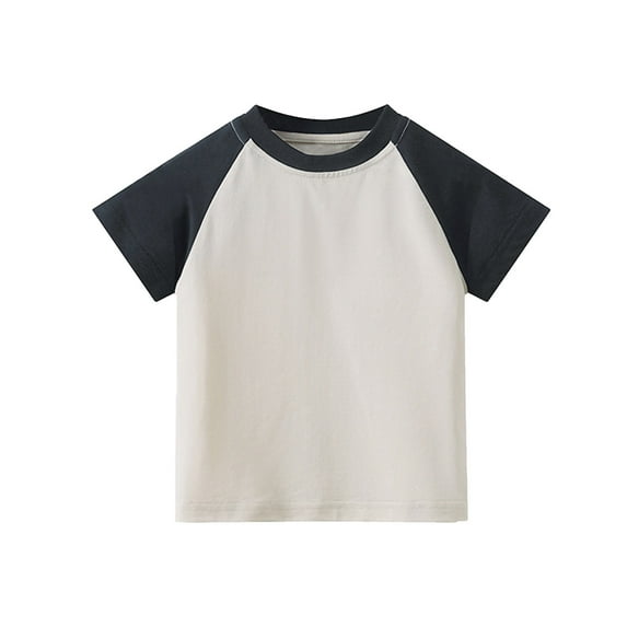 SUXIAN Summer Toddler Boys Girls Short Sleeve T Shirts Tops Clothes for Casual Wear Beige 11-12 Years