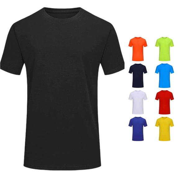 SUXIAN T-Shirts For Kids Boys Lightweight Breathable Wicking Short Sleeve Round Neck Tee Top Kids Comfort Summer Boys T-Shirts Black_001 9-10 Years