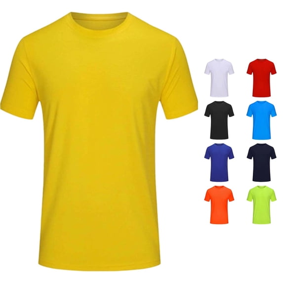 SUXIAN T-Shirts For Kids Boys Lightweight Breathable Wicking Short Sleeve Round Neck Tee Top Kids Comfort Summer Boys T-Shirts Yellow_001 9-10 Years