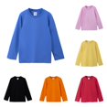thumbnail image 1 of SUXIAN Toddler Boy Shirts Solid Long Sleeve Basic Round Neck Tee Casual Boys T Shirts Blue 8-9 Years, 1 of 3