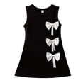 thumbnail image 1 of SUXIAN Toddler Dress Elegant Sleeveless Summer Black Bow Detail A Line Party Gown Birthday Celebration Dresses for Girls Black_002 2-3 Years, 1 of 7