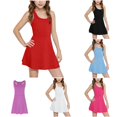 thumbnail image 1 of SUXIAN Toddler Dresses Summer Sleeveless Solid Color Slim Fit Tennis Casual Outdoor Play Comfortable Kids Dress for Girls RD1 14-15 Years, 1 of 4