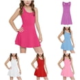 thumbnail image 1 of SUXIAN Toddler Dresses Summer Sleeveless Solid Color Slim Fit Tennis Casual Outdoor Play Comfortable Kids Dress for Girls RD3 4-5 Years, 1 of 3