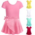 thumbnail image 1 of SUXIAN Toddler Girl Dress Heart Two Piece Ballet Tutu Leotard Short Sleeve Dance Practice Gymnastics Outfit Year Round Girls Summer Dresses Hot Pink_003 5-6 Years, 1 of 3