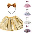 thumbnail image 1 of SUXIAN Toddler Girl Skirts Carnival Gold Foil Tutu With Hairband Set Dance Party For Kids Girls Skirt Gold 2-4 Years, 1 of 4
