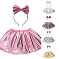 thumbnail image 1 of SUXIAN Toddler Girl Skirts Carnival Gold Foil Tutu With Hairband Set Dance Party For Kids Girls Skirt Pink 5-8 Years, 1 of 4