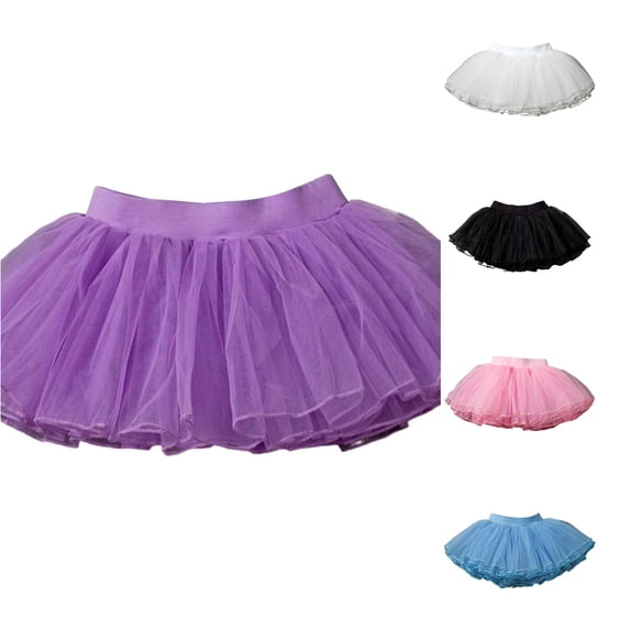 SUXIAN Toddler Girls Skirts Ballet Dance Tutu Layered Flared Elastic Waistband Party Performance For Kids Girls Skirt Purple 9-10 Years