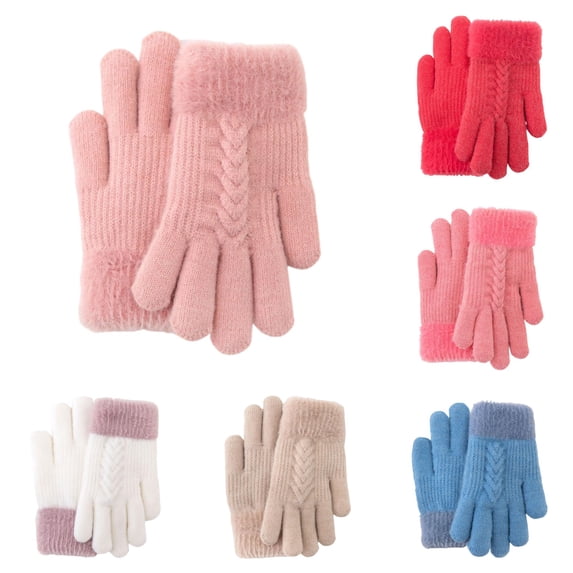 SUXIAN Toddler Mittens Double Layer Lined Flip Finger Thickened Warm Cozy Winter Gloves for Kids School Outdoor Mittens for Boys PK1 5-12 Years