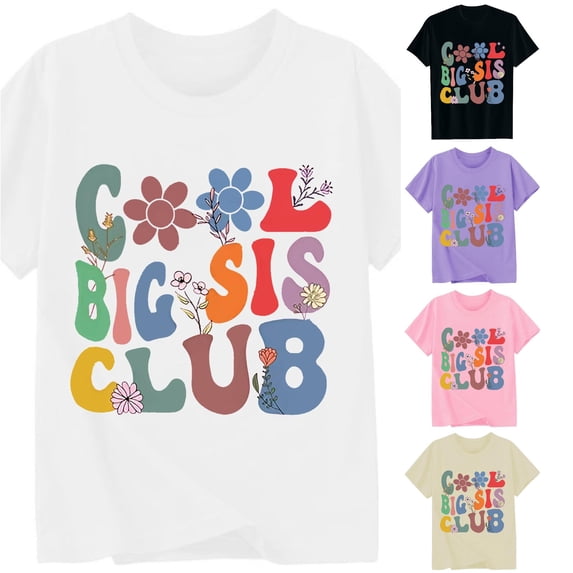 SUXIAN Toddler Shirts Casual Letter Print Round Neck Short Sleeve Tee Style 1 T Shirts For Kids White_001 3-4 Years