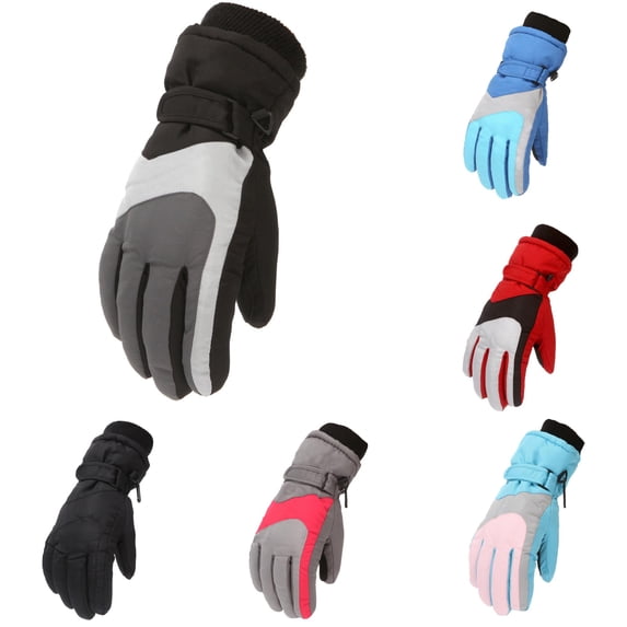 SUXIAN Toddler Ski Gloves Warm Windproof Winter Gloves for Outdoor Skating Skiing Snowboarding Boys and Girls Youth Ski Gloves Grey_005 L