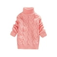 thumbnail image 1 of SUXIAN Toddler Sweater Solid Color Turtleneck Knitted Top Stretch for Boys Girls Children's Winter Babys Clothes Pink 4-5 Years, 1 of 4