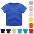 thumbnail image 1 of SUXIAN Toddler T Shirts Organic Short Sleeve Crewneck Basic Tee Classic Fit Soft Tshirt Kids A 12-18 Months, 1 of 8