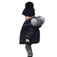 thumbnail image 1 of SUXIAN Toddler Winter Coat Girls Boys Thicken Collar Hoodie Down Jacket Windproof Snowsuit Outerwear Black 2-3 Years, 1 of 9