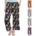 thumbnail image 1 of SUXIAN Trouser Girls Halloween Print Soft Cotton Pajama Bottoms Straight Leg Casual Long Pants Comfortable Everyday Wear Pants for Kids, 1 of 5