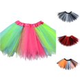 thumbnail image 1 of SUXIAN Tutu Skirt Patchwork Mesh 3-Layer 6- Hard Tutu Dance Party Play Outfit Ballet Skirt Green_003 2-8 Years, 1 of 4