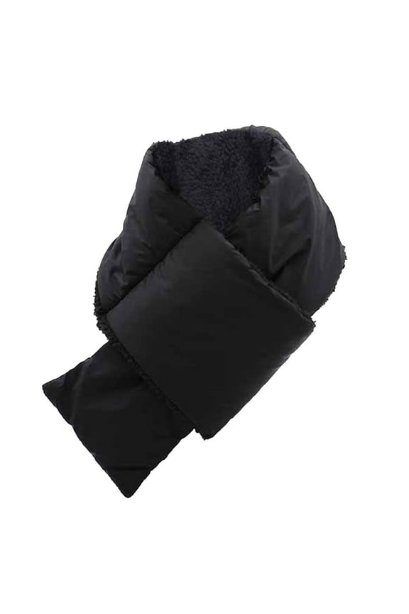 Unisex Winter Scarf Solid Neck Protection Windproof Warm Black A