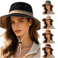 thumbnail image 1 of SUXIAN Unisex Woven Bucket Sun Hat for Summer Outdoor Travel, 1 of 4