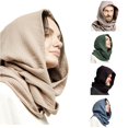 thumbnail image 1 of SUXIAN Warm Winter Hats Hooded Scarf Crinkle Soft Knitted Hat Neck Warmer Men Outdoor Cold Weather, 1 of 3