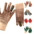 thumbnail image 1 of SUXIAN Winter Gloves Women Christmas Fingerless Touchscreen Knitted Five Finger Thermal Warmth Festive Holiday Gloves Winter Womens Grey One Size, 1 of 3