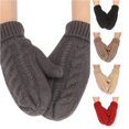 thumbnail image 1 of SUXIAN Winter Gloves Women Fashion Solid Color Knitted Windproof Warm Thickened Cozy Soft Gloves Winter Womens Dark Gray One Size, 1 of 2