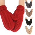 thumbnail image 1 of SUXIAN Winter Gloves Women Fashion Solid Color Knitted Windproof Warm Thickened Cozy Soft Gloves Winter Womens Red One Size, 1 of 2
