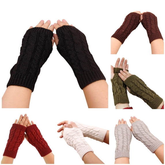 SUXIAN Winter Gloves Women Mobile Keep Knitted Warm Riding Phone Touchscreen Cozy Soft Thermal Gloves K One Size