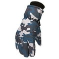 thumbnail image 1 of SUXIAN Winter Kids Camo Style Gloves Outdoor Activities Windproof and Warm Gloves for Boys and Girls Snowboarding and Skiing Blue M, 1 of 6