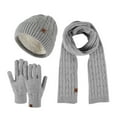 thumbnail image 1 of SUXIAN Winter Scarf Set for Men and Women Hat Scarf Gloves Warm for Outdoor Sport Grey_1# One Size, 1 of 9
